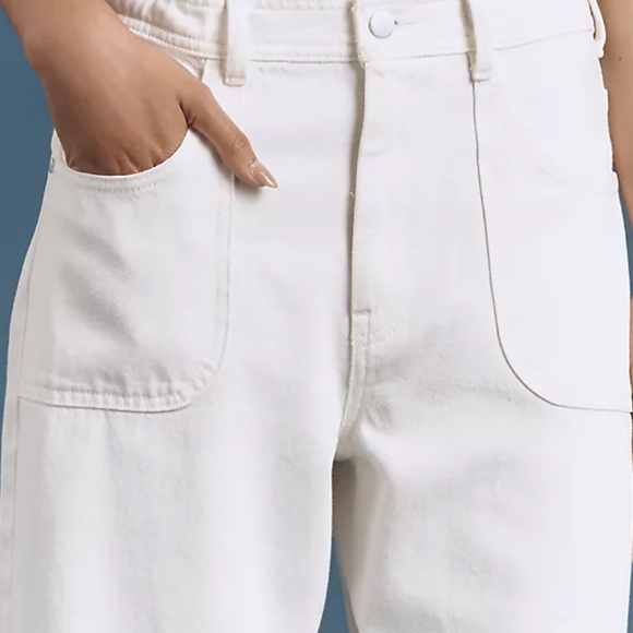 Anthropologie Pilcro Jenna Mid-Rise Relaxed Jeans in White Sz S - Picture 2 of 9